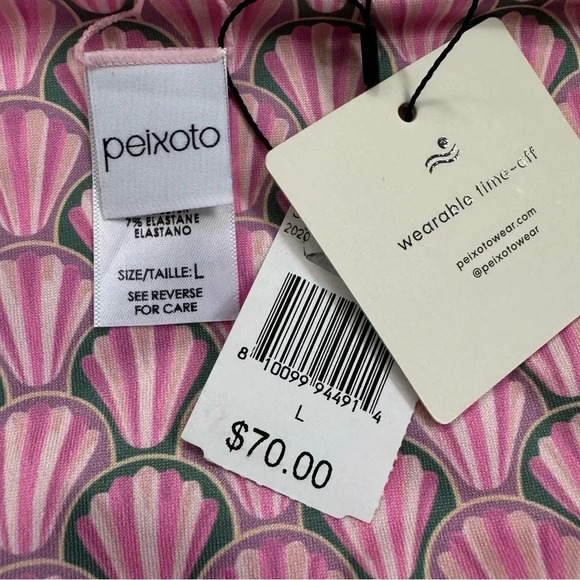 NWT Peixoto Womens Tonie Printed Side Tie Cheeky Bikini Swim Bottom Pink Size L - Picture 10 of 11